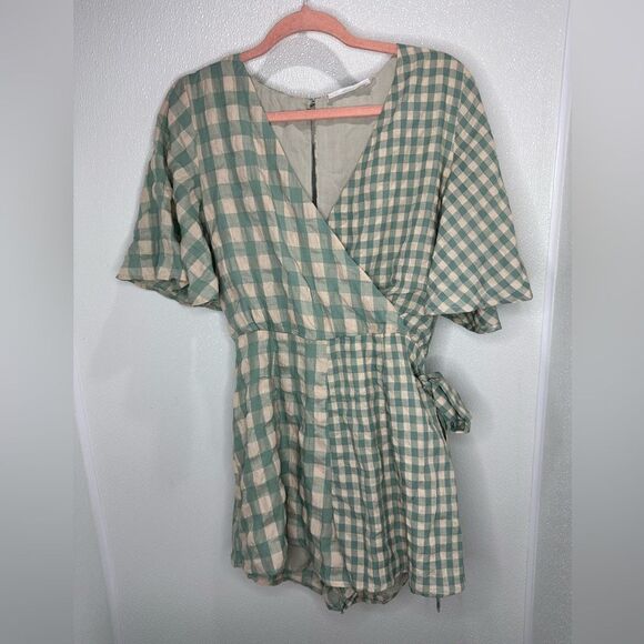 Talulah Gingham Wrap Romper - Picture 3 of 6